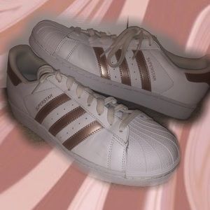 Rose gold Adidas superstars